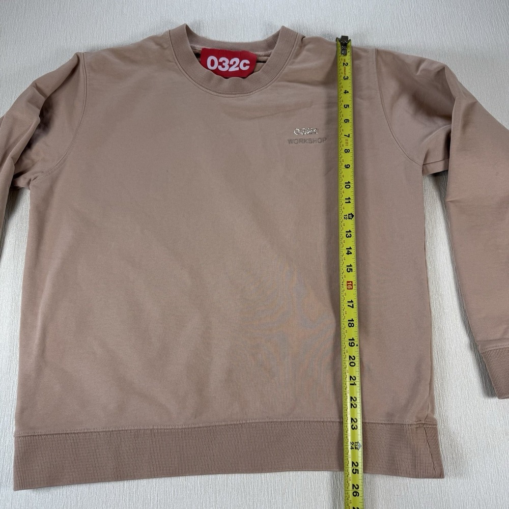 032C‎ WORKSHOP Men Swarovksi Crystal Embroidered Crew Neck Pullover Sweatshirt S - Picture 5 of 14